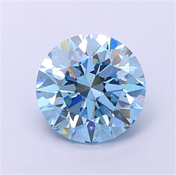 Picture of Lab Grown Diamond 2.44 Carats, Round with Excellent Cut, Fancy Vivid Blue Color, VS1 Clarity and Certified by IGI