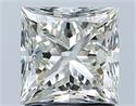 Natural Diamond 1.64 Carats, Princess with  Cut, K Color, SI1 Clarity and Certified by GIA