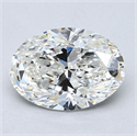 Natural Diamond 2.50 Carats, Oval with  Cut, I Color, SI1 Clarity and Certified by GIA
