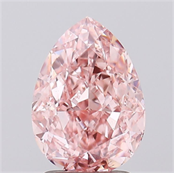 Picture of Lab Grown Diamond 2.50 Carats, Pear with  Cut, Fancy Vivid Pink Color, VS1 Clarity and Certified by IGI