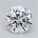 Lab Grown Diamond 2.00 Carats, Round with Ideal Cut, D Color, VVS2 Clarity and Certified by IGI