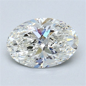 Picture of Natural Diamond 1.03 Carats, Oval with  Cut, H Color, SI1 Clarity and Certified by GIA