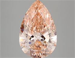 Picture of Lab Grown Diamond 5.10 Carats, Pear with  Cut, Fancy Vivid Pink Color, VVS2 Clarity and Certified by IGI