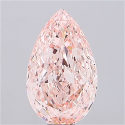 Picture of Lab Grown Diamond 18.76 Carats, Pear with  Cut, Fancy Intense Pink Color, VVS2 Clarity and Certified by IGI