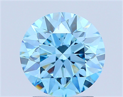 Picture of Lab Grown Diamond 2.02 Carats, Round with Excellent Cut, Fancy Vivid Blue Color, VVS2 Clarity and Certified by IGI