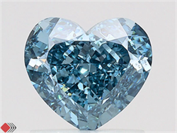 Picture of Lab Grown Diamond 1.29 Carats, Heart with  Cut, Fancy Vivid Blue Color, VVS1 Clarity and Certified by IGI