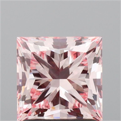 Picture of Lab Grown Diamond 1.57 Carats, Princess with  Cut, Fancy Intense Pink Color, VVS2 Clarity and Certified by IGI