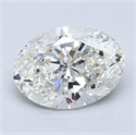 Natural Diamond 1.30 Carats, Oval with  Cut, H Color, VS1 Clarity and Certified by GIA