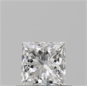 Natural Diamond 0.52 Carats, Princess with  Cut, H Color, VVS1 Clarity and Certified by GIA