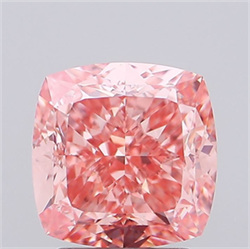 Picture of Lab Grown Diamond 3.04 Carats, CUSHION MODIFIED with  Cut, Fancy Vivid Pink Color, VVS2 Clarity and Certified by IGI