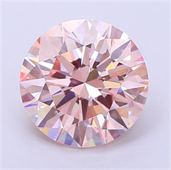 Picture of Lab Grown Diamond 2.81 Carats, Round with Ideal Cut, Fancy Pink Color, VS1 Clarity and Certified by IGI