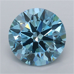 Picture of Lab Grown Diamond 1.80 Carats, Round with Ideal Cut, Fancy Vivid Blue Color, VVS2 Clarity and Certified by IGI