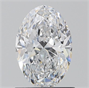 Natural Diamond 1.00 Carats, Oval with  Cut, D Color, SI2 Clarity and Certified by GIA
