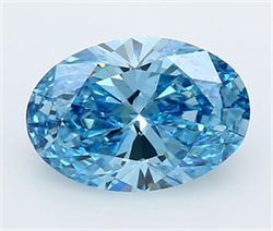 Picture of Lab Grown Diamond 2.47 Carats, Oval with  Cut, Fancy Vivid Blue Color, VS1 Clarity and Certified by IGI