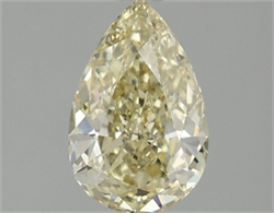 Picture of Lab Grown Diamond 1.51 Carats, Pear with  Cut, Fancy Intense Yellow Color, VVS2 Clarity and Certified by IGI