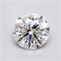 Natural Diamond 1.08 Carats, Round with Excellent Cut, E Color, I1 Clarity and Certified by GIA