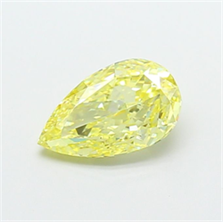 Picture of Lab Grown Diamond 1.23 Carats, Pear with  Cut, Fancy Intense Yellow Color, VS1 Clarity and Certified by IGI