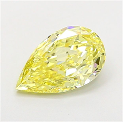Picture of Lab Grown Diamond 1.36 Carats, Pear with  Cut, Fancy Intense Yellow Color, VS1 Clarity and Certified by IGI