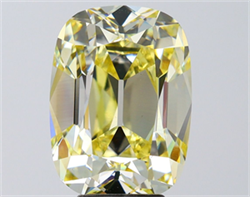 Picture of Lab Grown Diamond 6.52 Carats, Cushion with  Cut, Fancy Light Yellow Color, VS1 Clarity and Certified by IGI