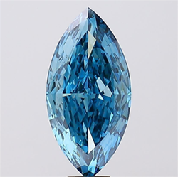 Picture of Lab Grown Diamond 15.05 Carats, Marquise with  Cut, Fancy Vivid Blue Color, VS2 Clarity and Certified by IGI