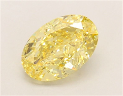 Picture of Lab Grown Diamond 1.57 Carats, Oval with  Cut, Fancy Intense Yellow Color, VVS2 Clarity and Certified by IGI