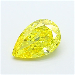 Picture of Lab Grown Diamond 1.75 Carats, Pear with  Cut, Fancy Vivid Yellow Color, VS1 Clarity and Certified by IGI