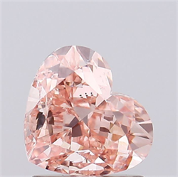 Picture of Lab Grown Diamond 1.56 Carats, Heart with  Cut, Fancy Intense Pink Color, VVS2 Clarity and Certified by IGI
