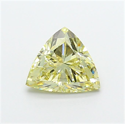Picture of Lab Grown Diamond 2.01 Carats, TRIANGULAR with  Cut, Fancy Light Yellow Color, VS2 Clarity and Certified by IGI