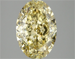 Picture of Lab Grown Diamond 4.09 Carats, Oval with  Cut, Fancy Intense Yellow Color, VS2 Clarity and Certified by IGI