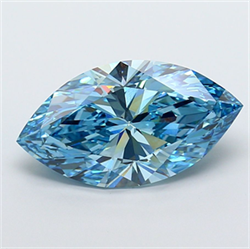 Picture of Lab Grown Diamond 10.07 Carats, Marquise with  Cut, Fancy Vivid Blue Color, VVS2 Clarity and Certified by IGI