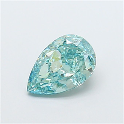 Picture of Lab Grown Diamond 2.39 Carats, Pear with  Cut, Fancy Vivid Green Color, VVS2 Clarity and Certified by IGI