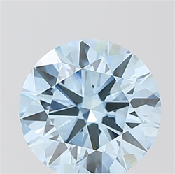 Picture of Lab Grown Diamond 2.64 Carats, Round with Ideal Cut, Fancy Intense Blue Color, VS1 Clarity and Certified by IGI