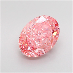 Picture of Lab Grown Diamond 3.01 Carats, Oval with  Cut, Fancy Vivid Pink Color, VS2 Clarity and Certified by IGI