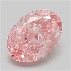 Picture of Lab Grown Diamond 1.57 Carats, Oval with  Cut, Fancy Vivid Pink Color, VS1 Clarity and Certified by IGI