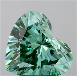 Picture of Lab Grown Diamond 2.50 Carats, Heart with  Cut, Fancy Vivid Green Color, VS1 Clarity and Certified by IGI