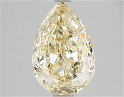Picture of Lab Grown Diamond 3.02 Carats, Pear with  Cut, Fancy Intense Yellow Color, VS2 Clarity and Certified by IGI