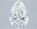 Natural Diamond 2.50 Carats, Pear with  Cut, E Color, SI2 Clarity and Certified by IGI