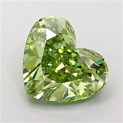 Picture of Lab Grown Diamond 1.85 Carats, Heart with  Cut, Fancy Vivid Green Color, VS1 Clarity and Certified by IGI