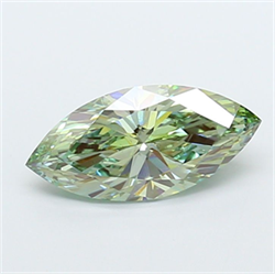 Picture of Lab Grown Diamond 3.02 Carats, Marquise with  Cut, Fancy Vivid Green Color, VS2 Clarity and Certified by IGI