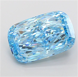 Picture of Lab Grown Diamond 8.36 Carats, CUSHION MODIFIED with  Cut, Fancy Vivid Blue Color, VVS2 Clarity and Certified by IGI
