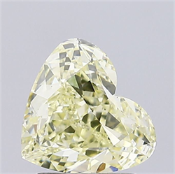 Picture of Lab Grown Diamond 1.70 Carats, Heart with  Cut, Fancy Yellow Color, VS1 Clarity and Certified by IGI