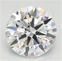 Lab Grown Diamond 2.54 Carats, Round with Ideal Cut, D Color, VVS1 Clarity and Certified by IGI