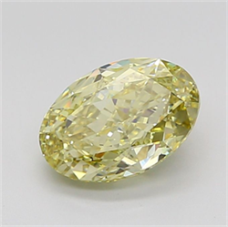Picture of Lab Grown Diamond 3.25 Carats, Oval with  Cut, Fancy Intense Yellow Color, VVS2 Clarity and Certified by IGI