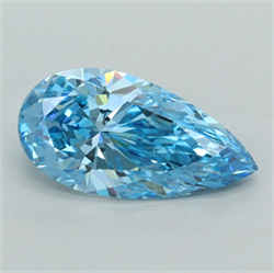 Picture of Lab Grown Diamond 2.50 Carats, Pear with  Cut, Fancy Vivid Blue Color, VS1 Clarity and Certified by IGI