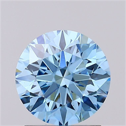 Picture of Lab Grown Diamond 1.39 Carats, Round with Excellent Cut, Fancy Vivid Blue Color, VS1 Clarity and Certified by IGI