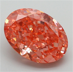 Picture of Lab Grown Diamond 5.32 Carats, Oval with  Cut, Fancy Vivid Pink Color, VS1 Clarity and Certified by IGI