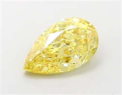 Picture of Lab Grown Diamond 1.41 Carats, Pear with  Cut, Fancy Vivid Yellow Color, VS2 Clarity and Certified by IGI