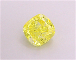 Picture of Lab Grown Diamond 1.49 Carats, CUSHION MODIFIED with  Cut, Fancy Vivid Yellow Color, VS1 Clarity and Certified by IGI