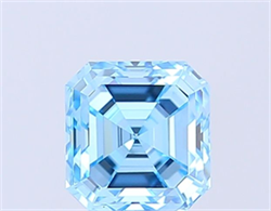 Picture of Lab Grown Diamond 1.42 Carats, Asscher with  Cut, Fancy Vivid Blue Color, VS1 Clarity and Certified by IGI