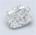Natural Diamond 2.50 Carats, Cushion with  Cut, E Color, VS2 Clarity and Certified by GIA